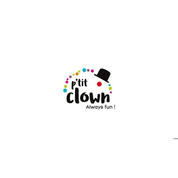 Kostym - LITEN CLOWN - Bebiskostym EVG Man Ljusblå - Blå och vit tunika - Hatt med hakrem - Kortbyxor