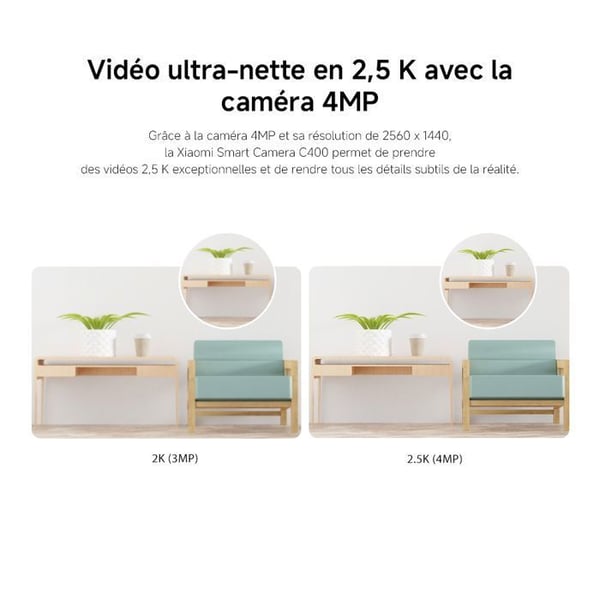 XIAOMI Smart C400 trådbunden övervakningskamera - inomhus - Alexa, Google Assistant, Wifi - Night Vision