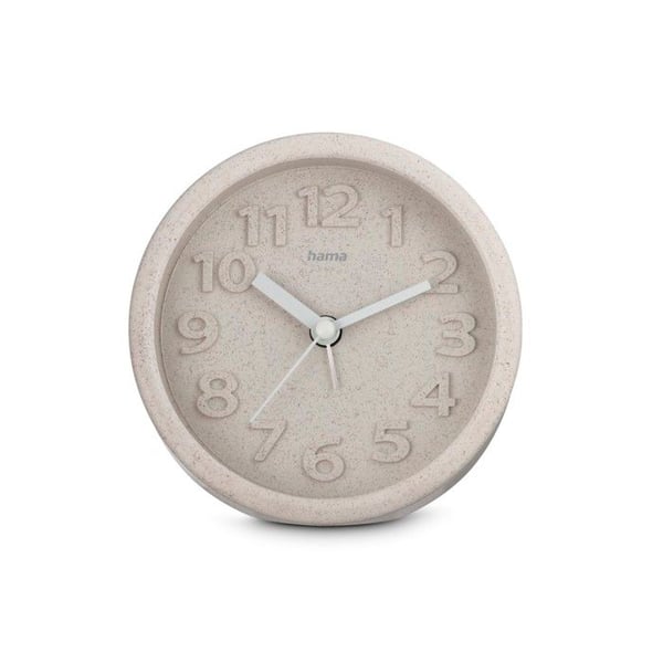 Väckarklocka "Fuerteventura", tyst, rund, Ø 12 cm, beige