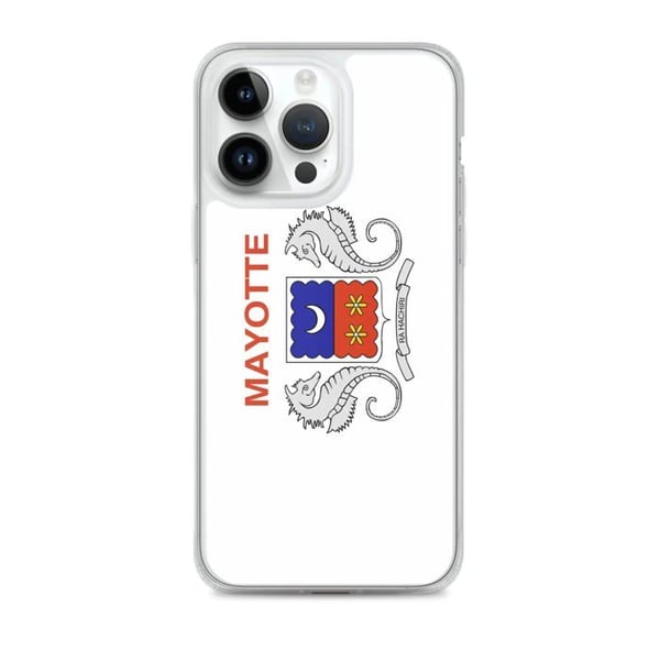 Mobilskal – Mayotte-flagg – Kompatibel med iPhone 14 Pro Max – Mjuk fodral – Slitstark och stöttålig – Silikon – Pixelforma