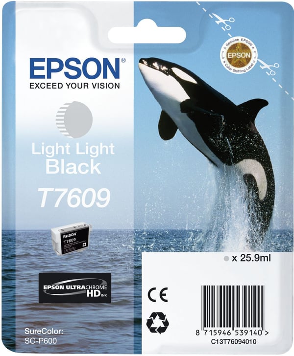 EPSON bläckpatron T7609 ljussvart - Orca (C13T76094010)