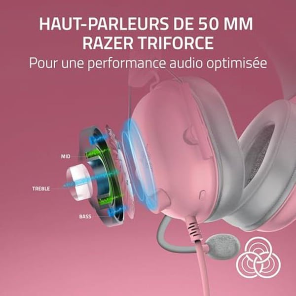 Trådlös e-sport hörlur - Razer - BlackShark V2 X - 250g - Kardiomikrofon - Multiplatformskompatibilitet