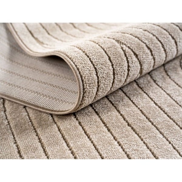 Inomhus- och utomhusmatta för vardagsrum, sovrum, vinterträdgård, kort päls beige, hög-låg effekt, mjuk och tvättbar, lätt