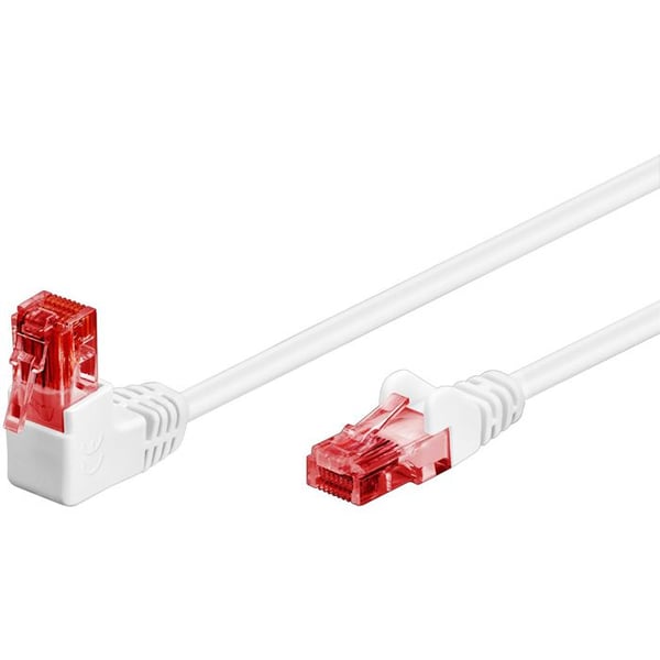 GOOBAY Ethernetkabel Cat6 3m obeskärmad vit 1x RJ45 vinklad