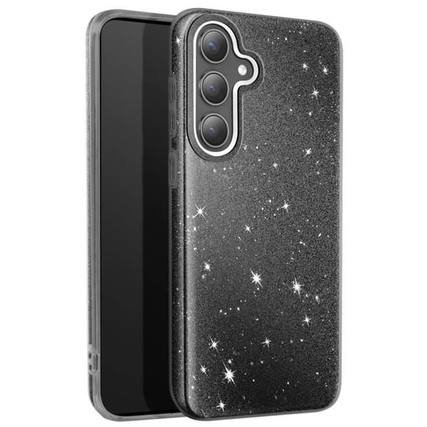 Glitterhölje för Samsung S24 Plus och S25 Plus Ultra tunn silikon svart
