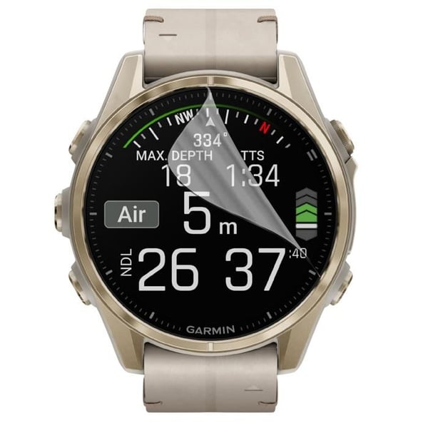 Skärmskydd för Garmin Fenix 8 - 47mm [Pack 6] Ultra Tunn Plastfilm Skyddande Phonillico
