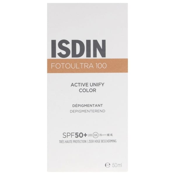 Isdin FotoUltra 100 Active Unify Färgad Avfärgande Solkräm för Ansikte SPF50+ 50 ml