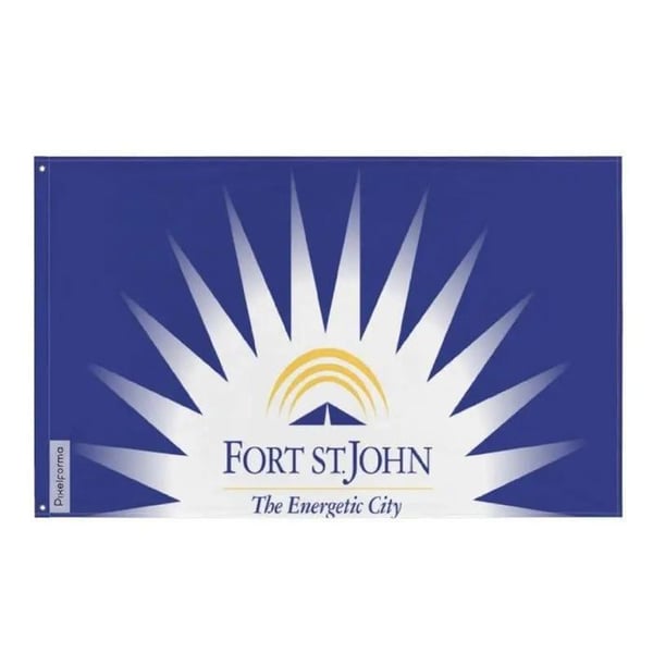 Flagga Fort St. John – 120 x 180 cm – Resistenta Polyester – 2 Metall Öglor – Inomhus / Utomhus – Pixelforma