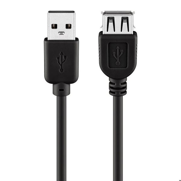 USB-förlängare - goobay - USB 2.0 - 5 m - USB (F) till USB (M) - Svart