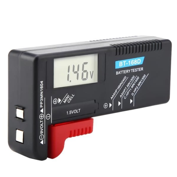 Batteritestare - ESTINK - BT-168D - Universell - LCD - Kompatibel med AA/AAA/C/D/9V Batteritestare - ESTINK - BT-168D - Universell - LCD - Kompatibel med AA/AAA/C/D/9V