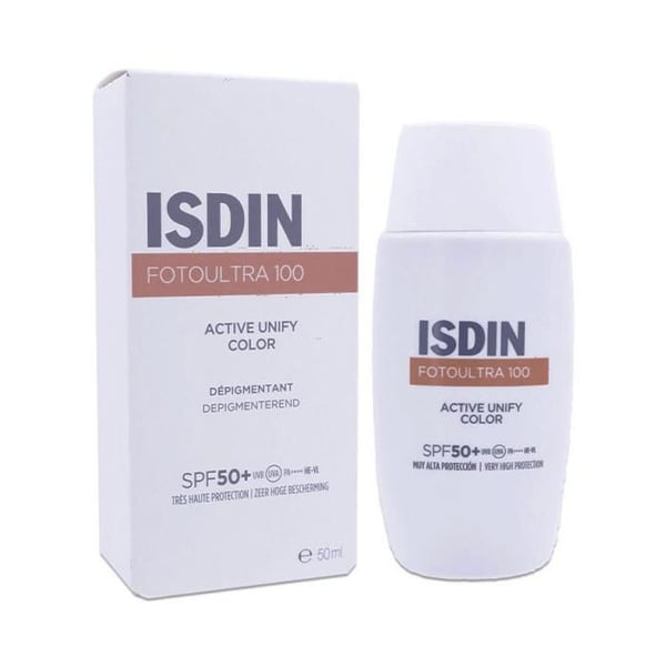 Isdin FotoUltra 100 Active Unify Färgad Avfärgande Solkräm för Ansikte SPF50+ 50 ml