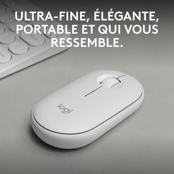 Mus - Trådløs - Logitech - Pebble Mouse 2 M350s - Hvid