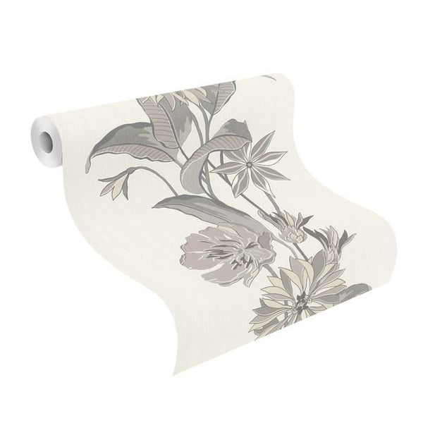 Rasch 508260 non-woven tapet med blomster 10.05 x 0.53 m Brun Vit Grå