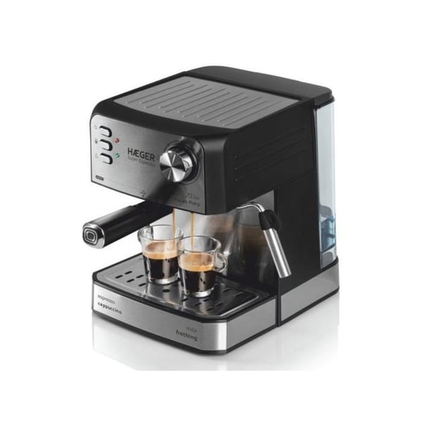 Espressokaffe - HAEGER - Super Espresso - Färg Grå - Tryck 15 bar - Manuell bryggning