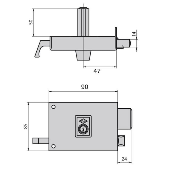 Lås - CVL LUMINAIRES - Cvl1125a/8/he - Brun - 2 punkter - Med nyckel