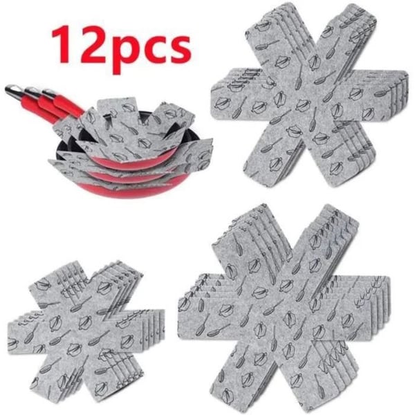 12 delar Grytskildrare, Pannskydd, Mellanlägg, för serveringsfat, porslin, woks, Förhindra Multicol SEPARATOR