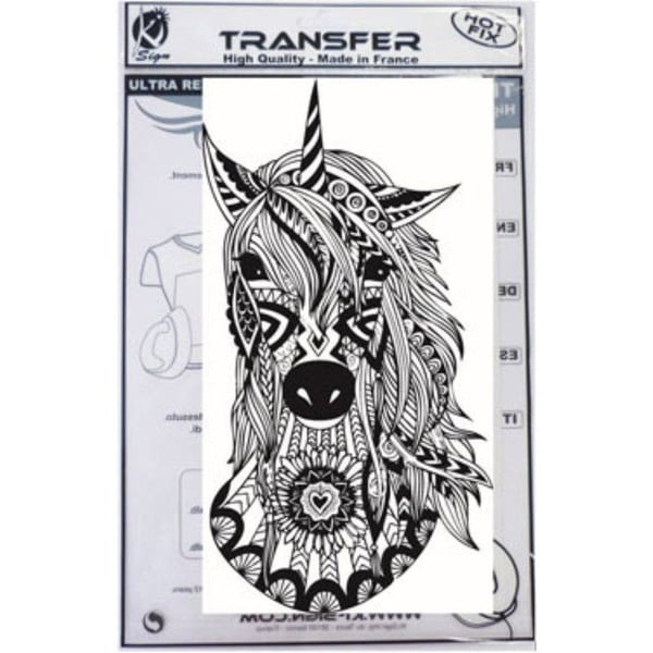 Ki-Sign - Termotransfer Unicorn Svart A4