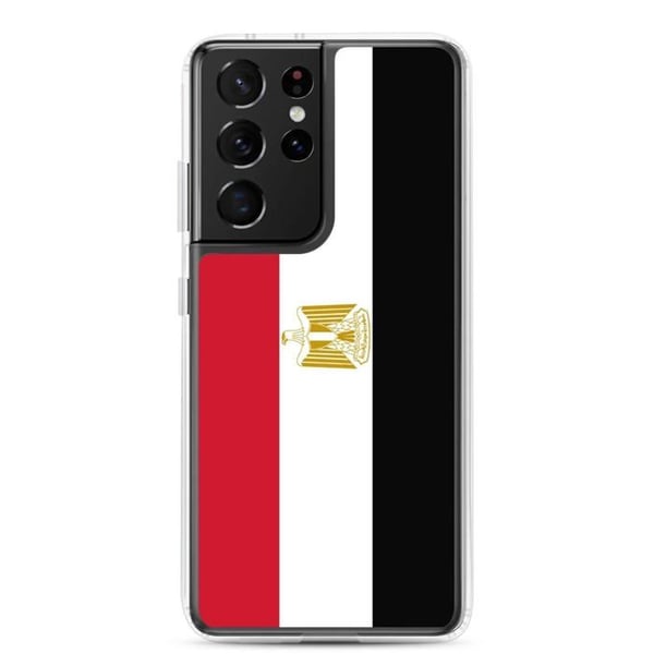 Mobilskal – Egyptens flagga – Kompatibel med Samsung Galaxy S21 – Mjuk väska – Stöttålig och Slagtålig – Pixelforma