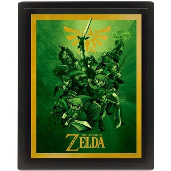 3D Lenticular Frame - The Legend of Zelda - Link - 28,7 x 23,5 cm - Grön - Rektangulär