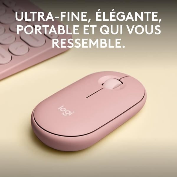 Mus - Trådlös - Logitech - Pebble Mouse 2 M350s - Rosa