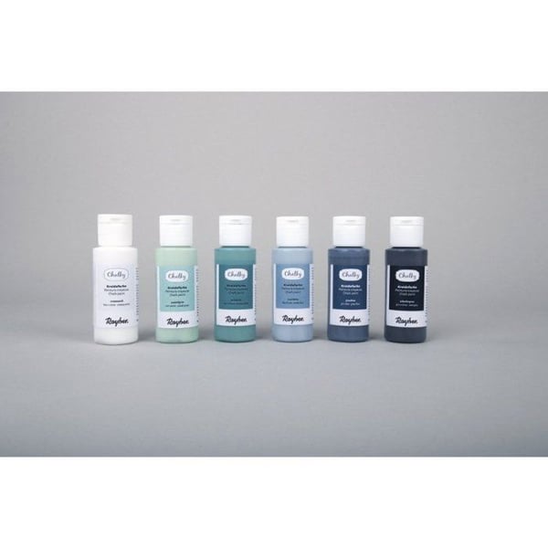 Chalky paint-chalk kit - 6 blå färger - 60 ml