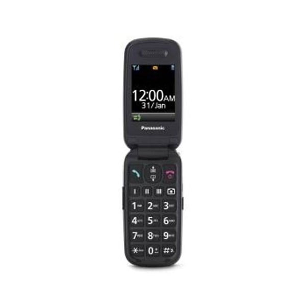 Panasonic KX-TU446 Flip mobiltelefon för seniorer stötsäker grå