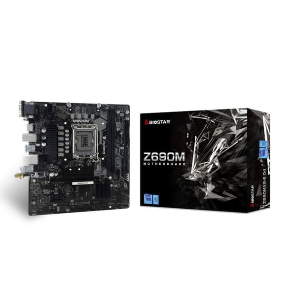 Biostar Z690MX2E D4 Moderkort microATX, Socket LGA 1700, Chipset Intel Z690, DDR4