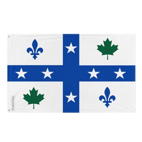 Acadiens flagga från Androscoggin-distriktet – 64 x 96 cm – Polyester – Järnöglor – Motståndskraftig