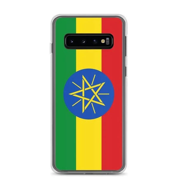 Mobilskal – Etiopiens flagga – Kompatibel med Samsung Galaxy S10 – Mjuk fodral – Slitstark och stöttålig – Pixelforma