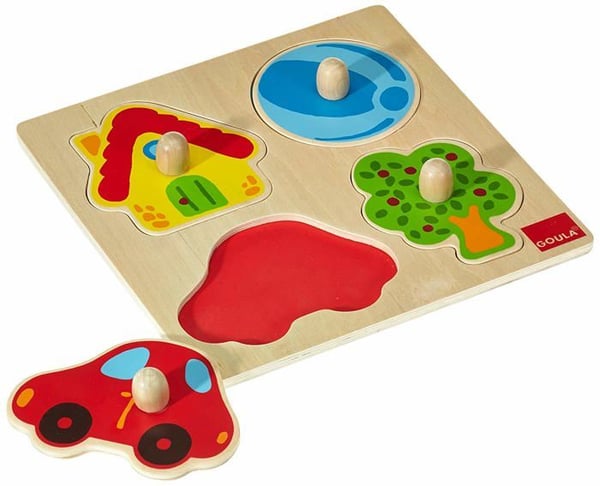 Puslespil i træ til baby - Goula - Dyr - Unisex - Fra 12 måneder