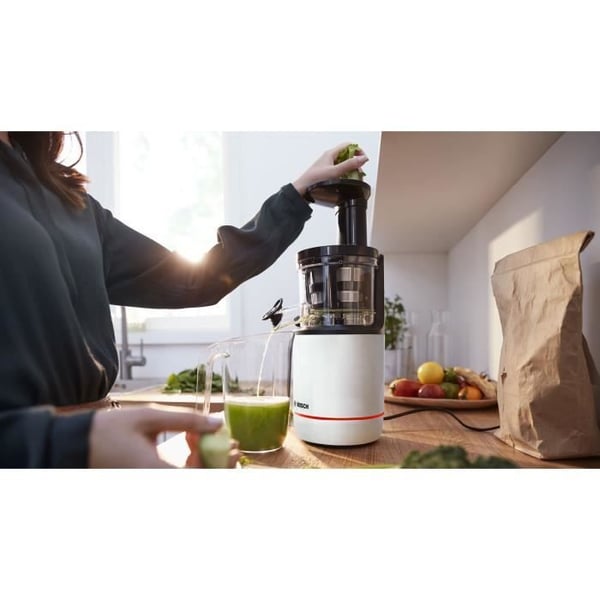 Mehuljin - BOSCH - MESM500W VitaExtract - Valkoinen/kromi - 150 W - 1 nopeus + käänteinen - turvajärjestelmä kannessa