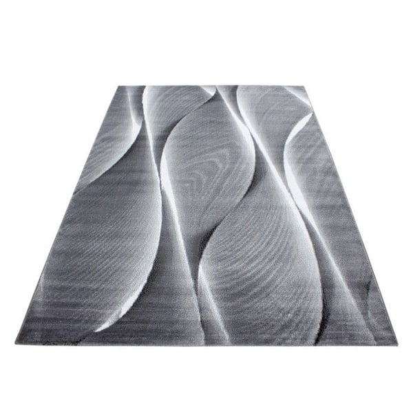 Ayyildiz Modern designmatta Svart 240 x 340 cm modern med organiska vågmönster 3D-effekt idealisk för vardagsrum sovrum rum