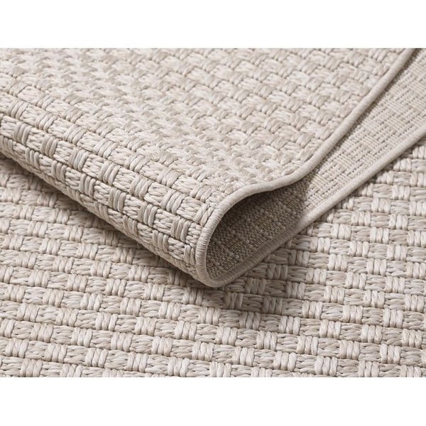 Melis Home Moderna designmattor Beige 80 x 250 cm vävd platt inomhus utomhus texturerat mönster slitstark vardagsrum