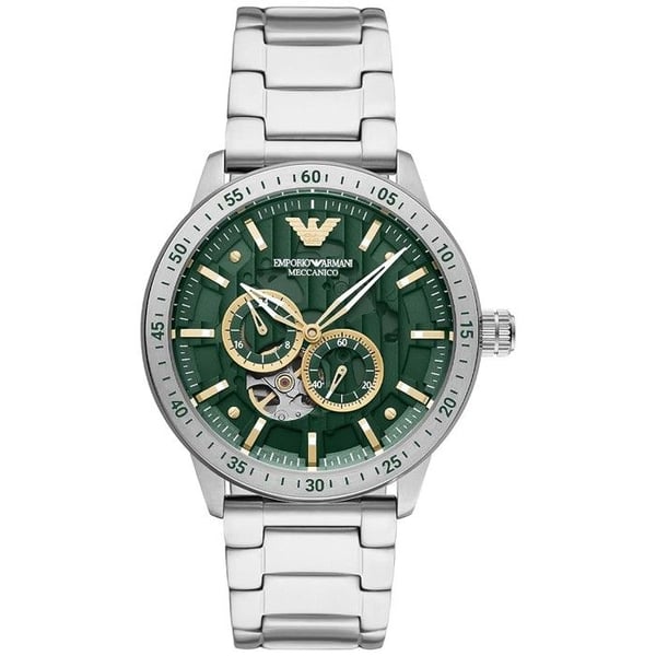 Emporio Armani - Herrklocka - Automatisk - Multiurtavla - Silverarmband i rostfritt stål - AR60053