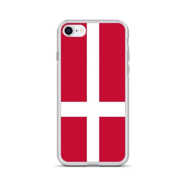 Mobilskal – Danmarksflagga – Kompatibel med iPhone 7 Plus – Mjukt fodral – Slitstarkt och stötsäkert - Silikon - Pixelforma