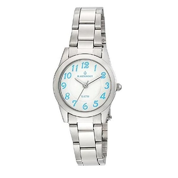 Klocka - RADIANT - NY NATURLIG RA1612 - Vit - Silver - Rund - Kvarts