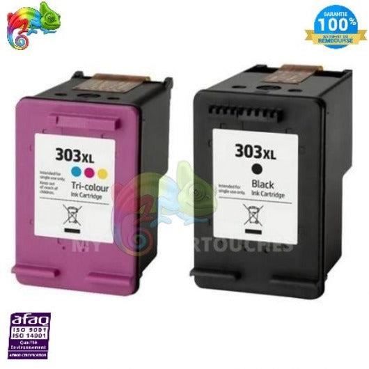 Pack med 2 HP 303 XL-bläckpatroner - HP - Svart - Kompatibel med HP Envy Inspire 7200 - 900 sidor - Återtillverkad