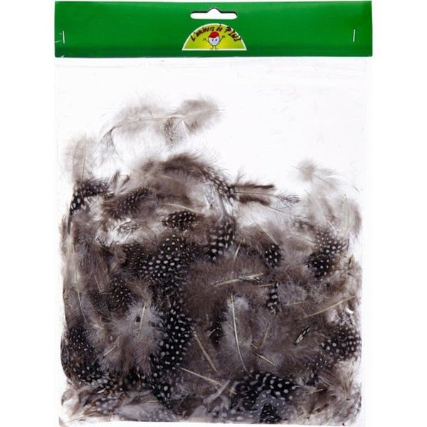 Graine Créative - Naturliga pärlhönsfjädrar 8cm