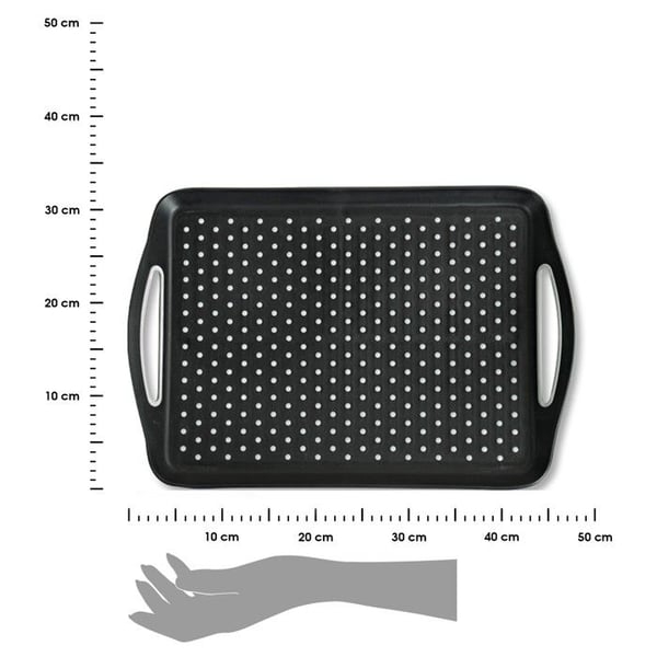 Rugerund plade - Sort - L 45.5 x B 32 x H 4.5 cm