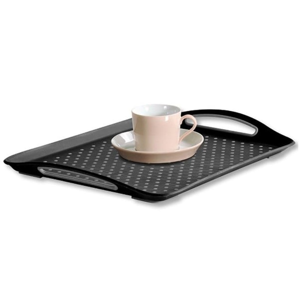 Rugerund plade - Sort - L 45.5 x B 32 x H 4.5 cm