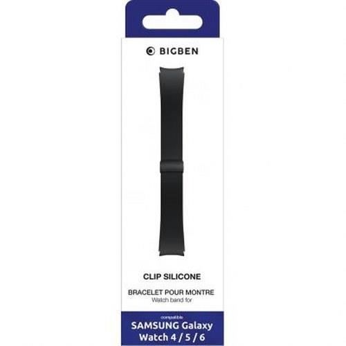 Armband för Galaxy Watch Series 4/4 Classic/5/5 Pro/6/6 Classic Silikon BigBen Connected Black