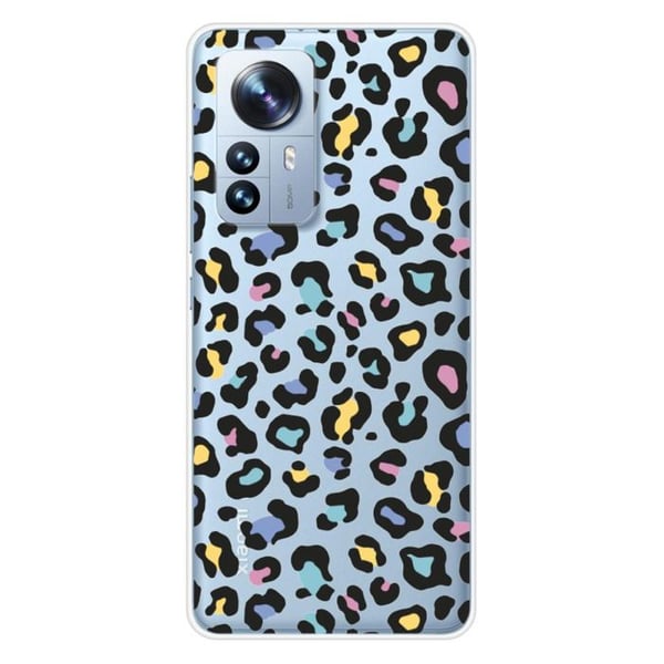 Tryckt silikonfodral som är kompatibelt med Xiaomi Mi 12 Pro Colorful leopard