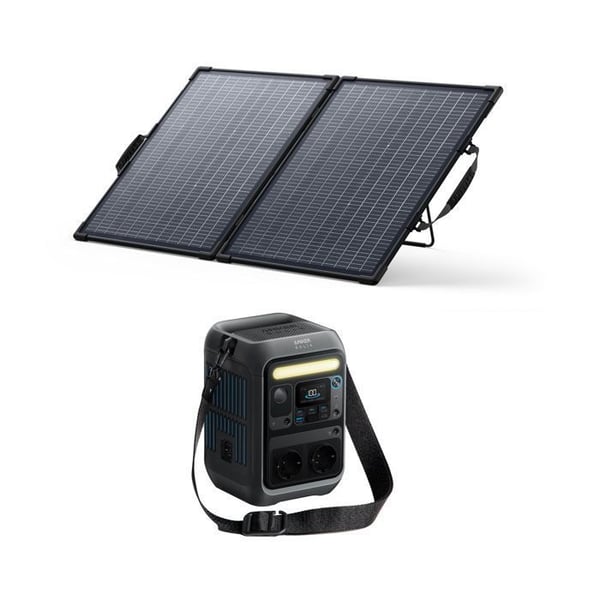 Kit Anker SOLIX C300X AC med bifacial solpanel 100W - Solgenerator 2x300W