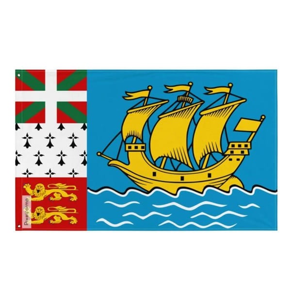 Flagga för Saint-Pierre-et-Miquelon – 192 x 288 cm – Polyester – Söm i järn – Hållbar