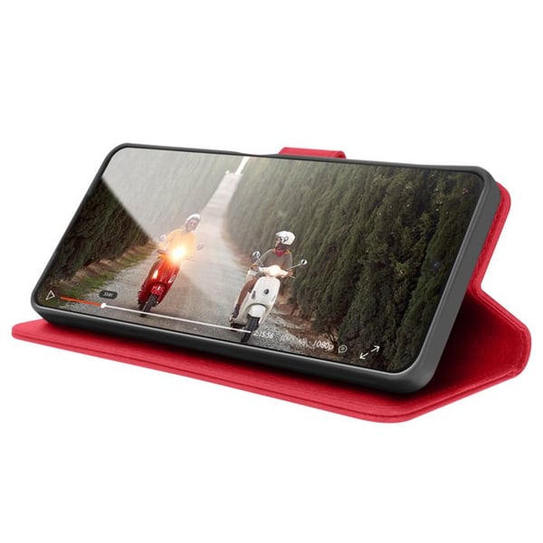Plånboksfodral - ZANAÉ - Samsung Galaxy A25 5G - Röd - Horisontellt stöd - Magnetstängning