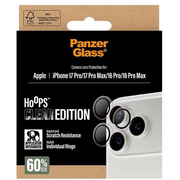 Beskyttelsesglas til iPhone 17 Pro og 17 Pro Max Panzer Glass Transparent