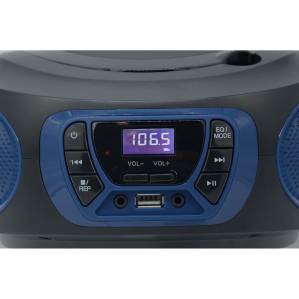 Radio CD Bärbar Digital FM PLL, CD-spelare, CD-R, CD-RW, MP3, USB, Stereo Roadstar CDR-365U/BL Svart/Blå