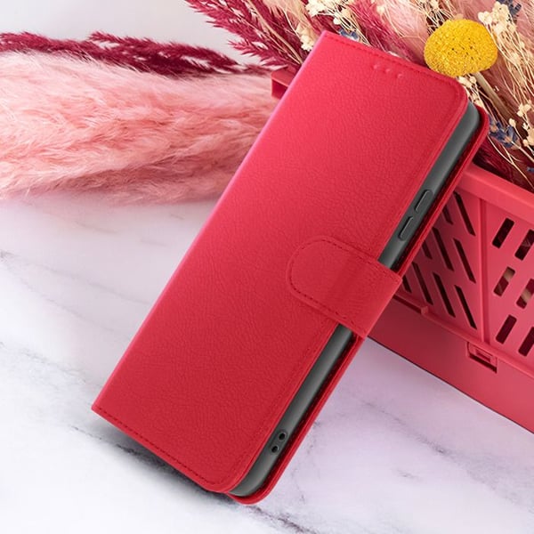 Plånboksfodral - ZANAÉ - Samsung Galaxy A25 5G - Röd - Horisontellt stöd - Magnetstängning