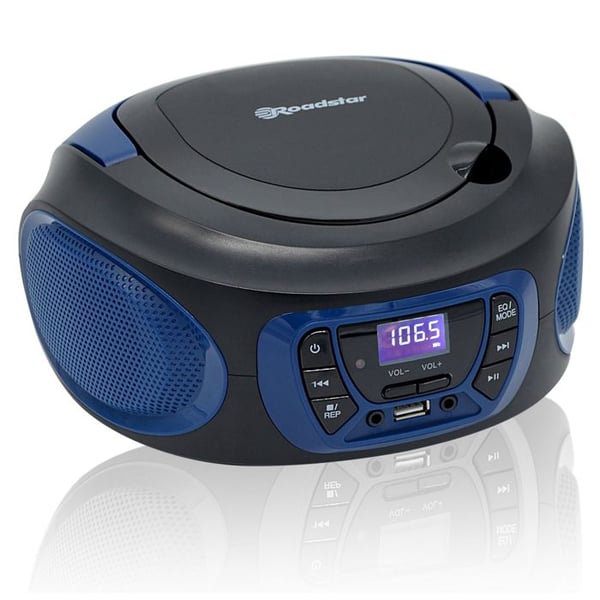 Radio CD Bärbar Digital FM PLL, CD-spelare, CD-R, CD-RW, MP3, USB, Stereo Roadstar CDR-365U/BL Svart/Blå
