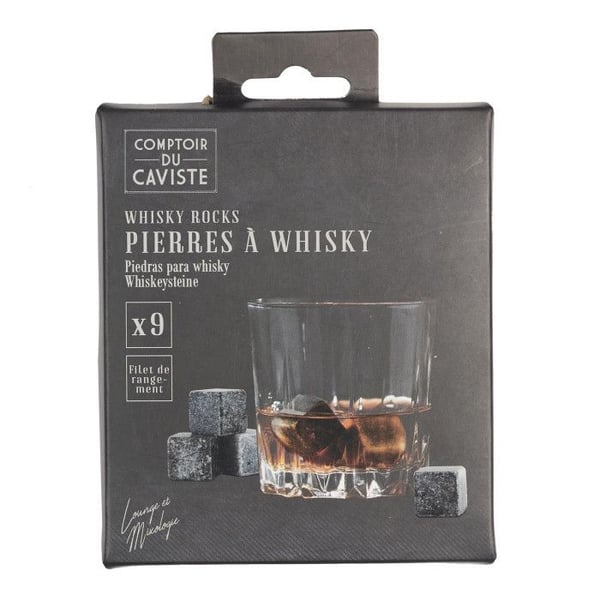 Set med 9 Whiskystenar - COOK CONCEPT - Kyl utan att späda ut - Grå och Svart